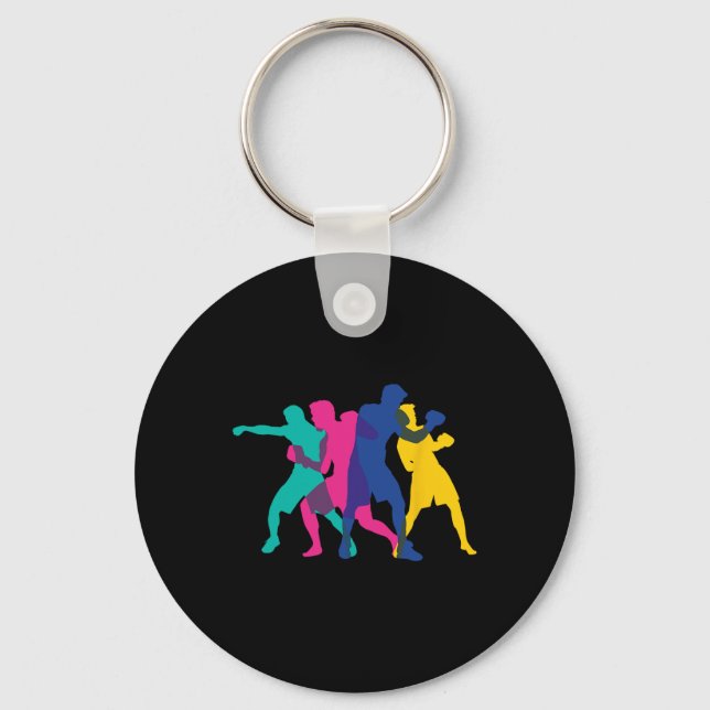 Porte-clés Combat de boxe Mma kickboxing combattant boxeur Kn (Recto)