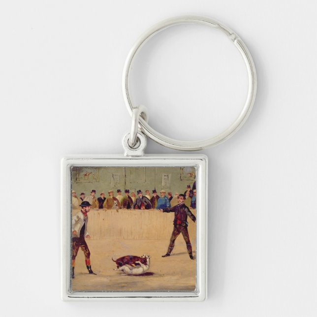 Porte-clés Combat de chien (huile sur le papier) (Devant)