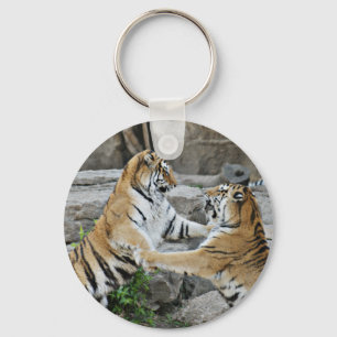 PORTE-CLÉS COMBAT DE TIGRE - PHOTOGRAPHIE D'ACTION