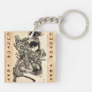 Porte-clés Combat japonais vintage classique frais de démon