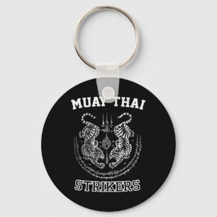 Porte-clés Combattant de Muay Thai Kickboxing Tigre Sak Yant