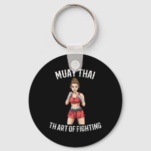 Porte-clés Combattante féminine de Muay Thai - Boxe thaïlanda