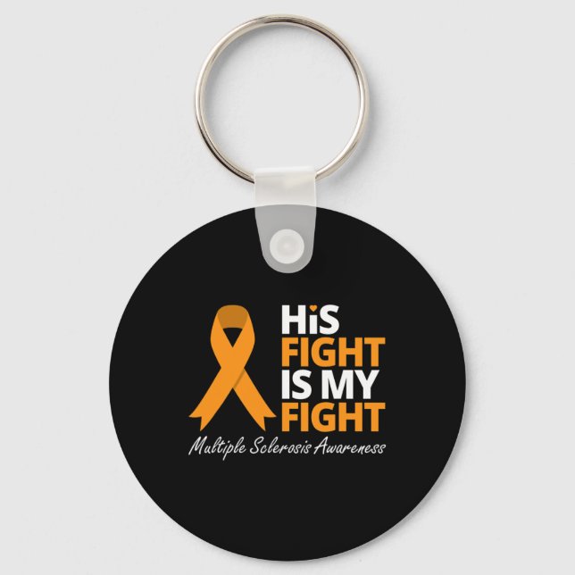 Porte-clés Combattre est mon combat Ms Sensibilisation Orange (Recto)