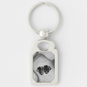 Porte-clés Comédie et tragédie Théâtre Jester Masques Argent