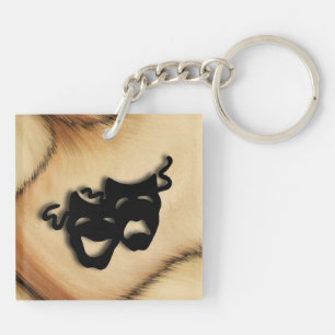 Porte-clés Comédie rustique et masques de théâtre de tragédie