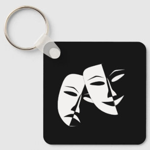 Porte-clés Comédie Tragédie Théâtre noir et blanc Masque Keyc