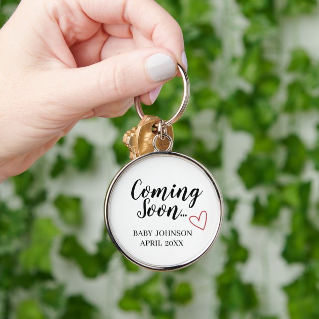 Porte-clés Coming Soon New Baby Announcement Keychain (Main)