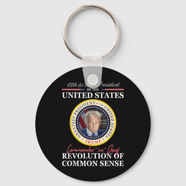 Porte-clés Commandant en chef de Trump 45 47 Révolution de la (Recto)