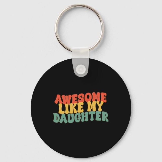 Porte-clés Comme Ma Fille Retro Papa Drôle Pères (Recto)