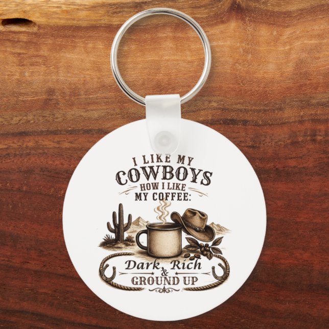 Porte-clés Comme Mes Cowboys Comme Mon Café (Recto)