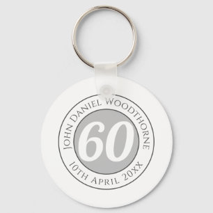 Porte-clés Commémoration d'anniversaire avec le nom, l'âge et