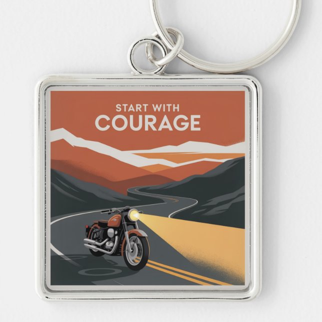 Porte-clés Commencez Avec Courage (Devant)