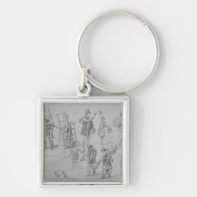Porte-clés Commerçants de rue de Londres, 1830-40 (Devant)