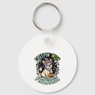 Porte-clés Compagnon drôle de Bulldog français Halloween