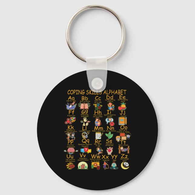 Porte-clés Compétences d'adaptation Alphabet Sensibilisation  (Recto)