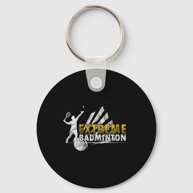 Porte-clés Compétition de jeu de badminton extrême (Recto)