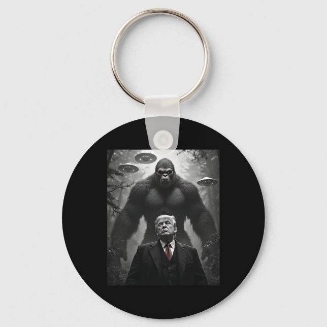 Porte-clés Complot de rencontre de Bigfoot Ufo Alien Visitati (Recto)