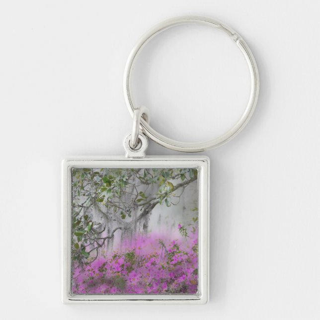 Porte-clés Composite numérique d'azalées et d'arbre magnolia (Devant)