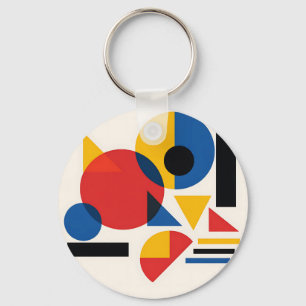 Porte-clés Composition Abstraite Géométrique Bauhaus