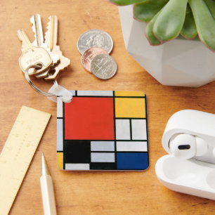 Porte-clés Composition Abstraite Vintage de Piet Mondrian