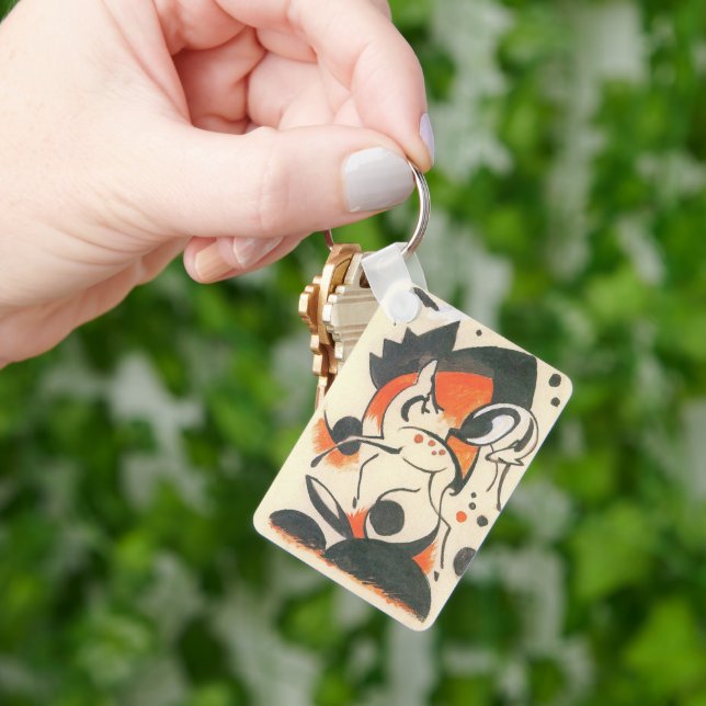 Porte-clés Composition avec deux cerfs par Franz Marc (main)