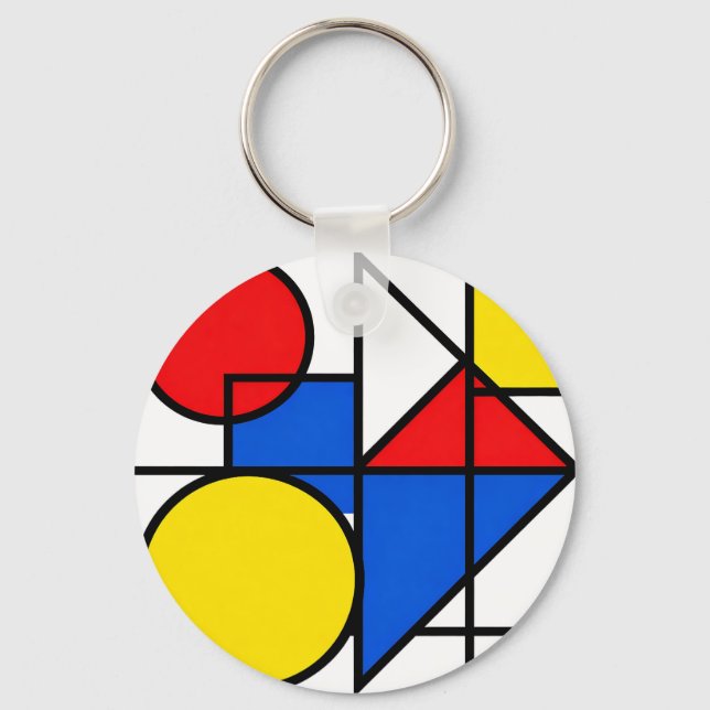 Porte-clés Composition de couleurs primaires de Mondrian (Recto)