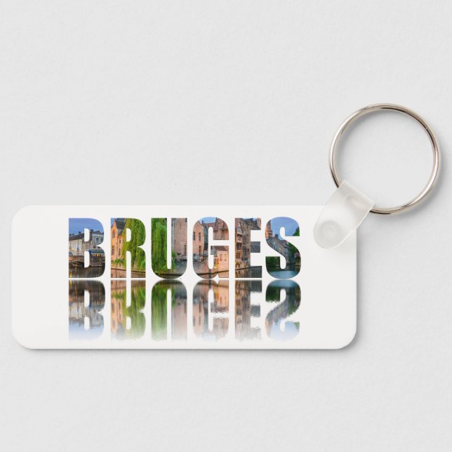 Porte-clés Composition de la photo texte de Bruges (Recto)