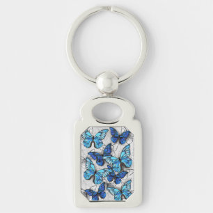 Porte-clés Composition des White and Blue Butterflies