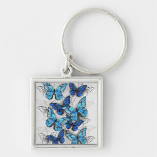 Porte-clés Composition des White and Blue Butterflies