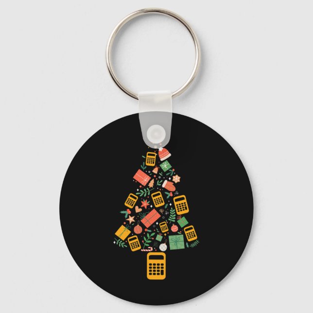 Porte-clés Comptable de l'arbre de Noël Calculatrice Finance  (Recto)