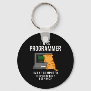 Porte-clés Computer Cat Programmer Funny Coder Meme