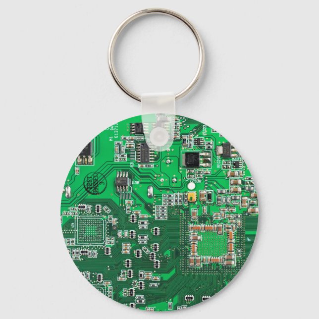Porte-clés Computer Geek Circuit Board Green (Recto)