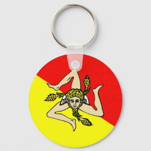 Porte-clés Comté de sicilia de l'Italie de drapeau de région