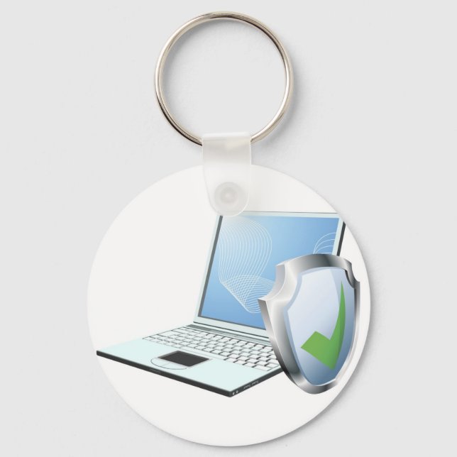 Porte-clés Concept de sécurité informatique (Recto)