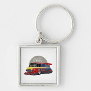 Porte-clés Concept de van de course rétro customisé