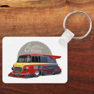 Porte-clés Concept de van de course rétro customisé