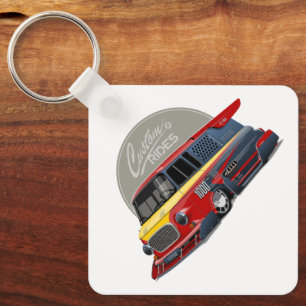 Porte-clés Concept de van de course rétro customisé
