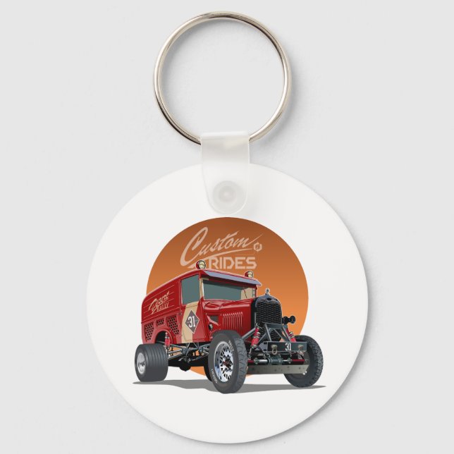 Porte-clés Concept de voiture de course rétro customisé (Recto)