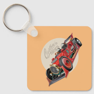 Porte-clés Concept de voiture de course retro personnalisé