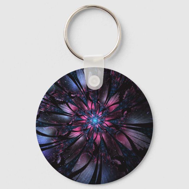 Porte-clés Conception Abstraite des fleurs fractales. (Recto)