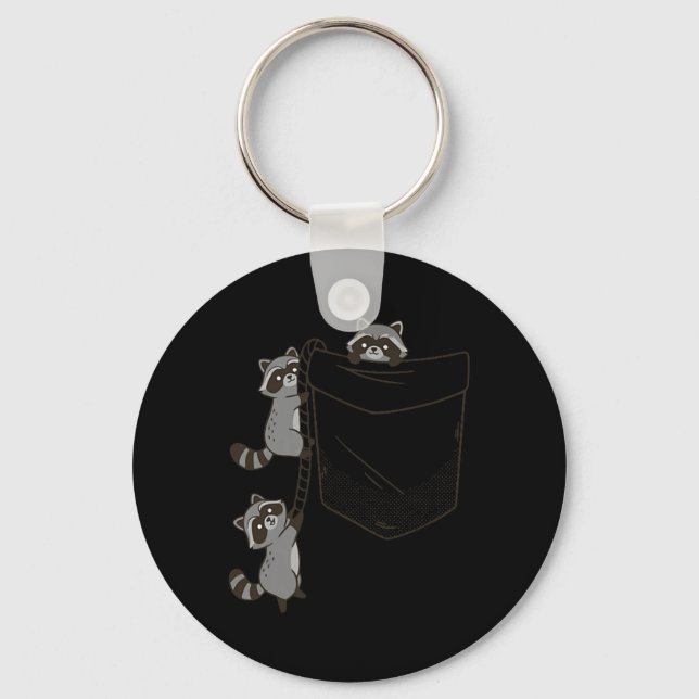 Porte-clés Conception amusante de ratons laveurs mignons grim (Recto)