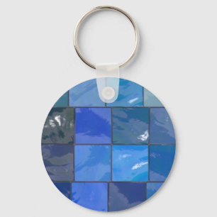 Porte-clés Conception bleue de tuiles de salle de bains