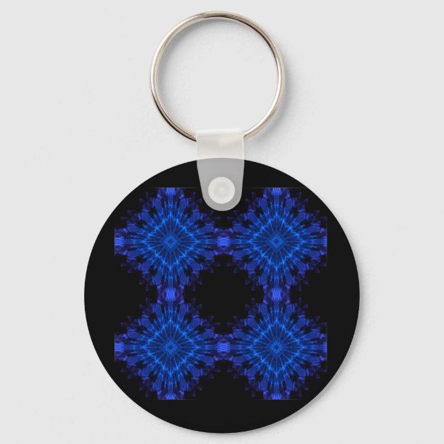 Porte-clés Conception Blue Incendia de quatre cubes d'étoiles (Recto)