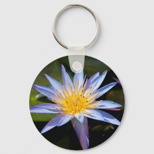 Porte-clés Conception botanique florale de nénuphar tropical