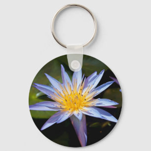 Porte-clés Conception botanique florale de nénuphar tropical