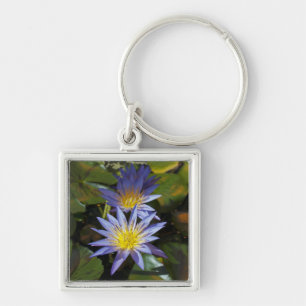 Porte-clés Conception botanique florale de nénuphar tropical
