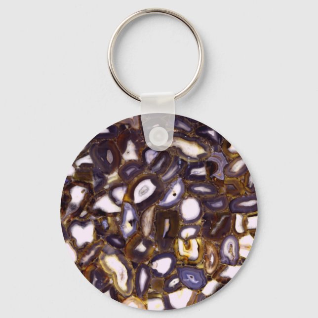 Porte-clés Conception d'Agate blanc Brown violet (Recto)