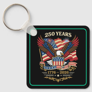 Porte-clés Conception d'aigle patriotique 250 ans États-Unis