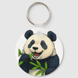Porte-clés Conception d'animal de dessin animé de bambou de p