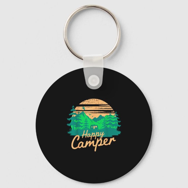 Porte-clés Conception d'aventure en plein air rétro de campeu (Recto)